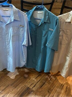Bundle of Columbia men large PFG tamiami fishing shirts